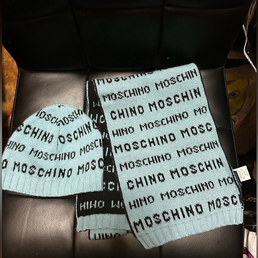 New! Girls Moschino Junior Hat And Scarf Set, For Ages 6-12